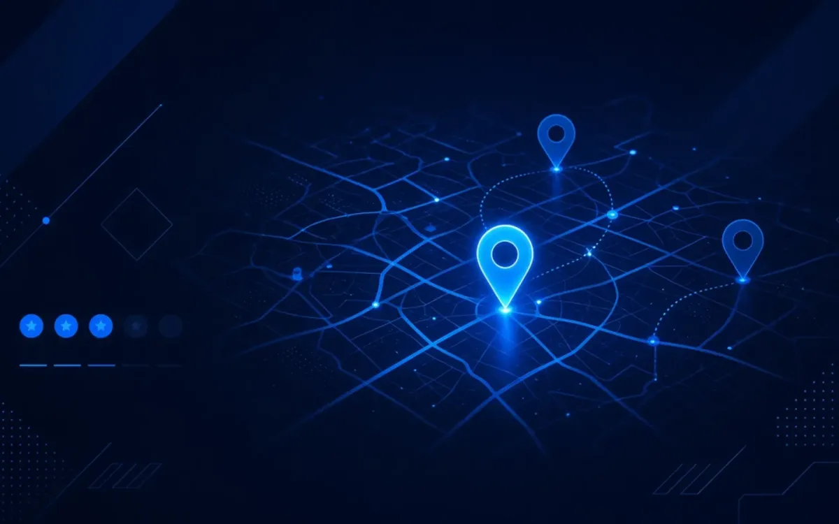 Map of Kyiv with local business pins and Google reviews
